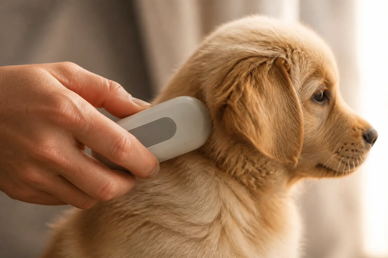 Carnet de santé chiot avec numéro de puce électronique et certificat de primo-vaccination