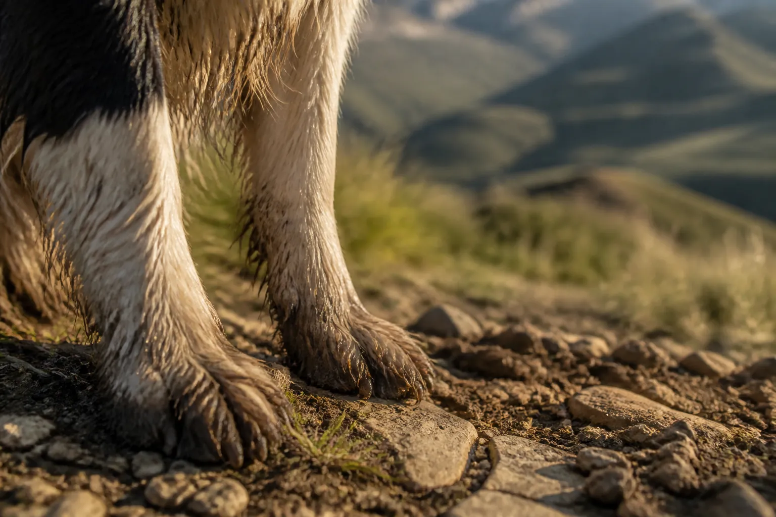 Border Collie au travail dans un pâturage de montagne