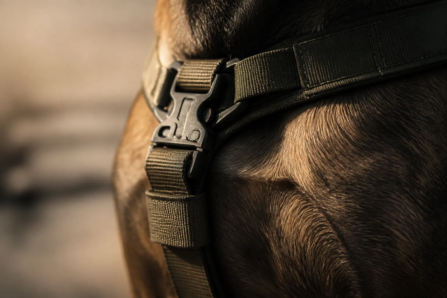 Malinois en entraînement avec un militaire