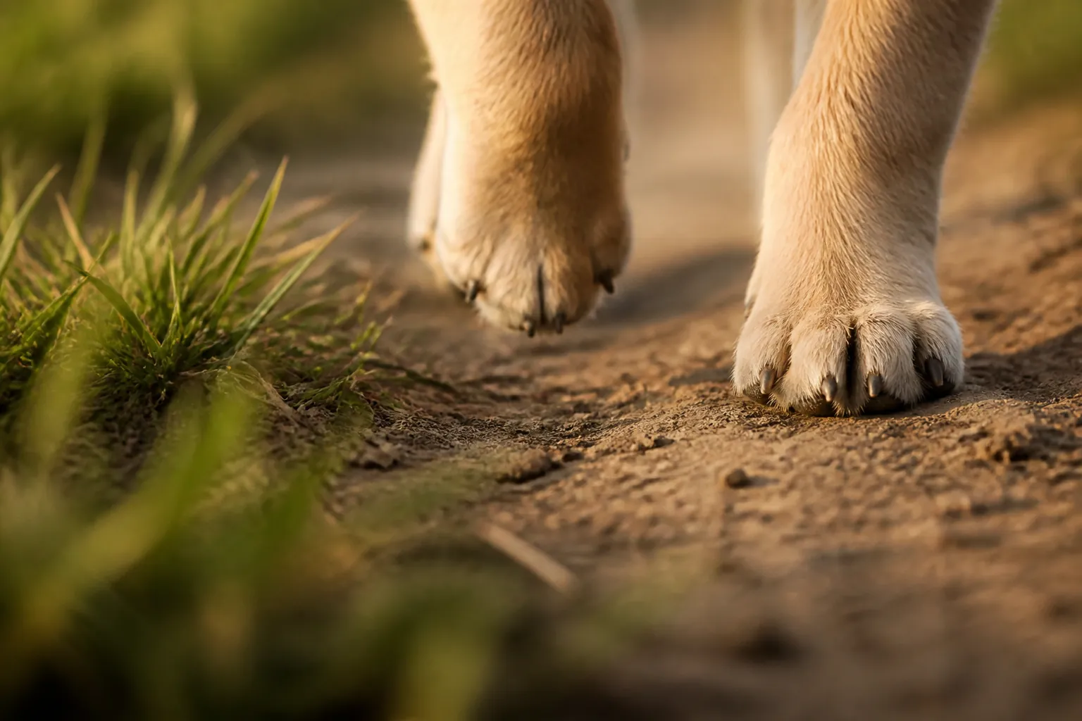 Chiot en promenade sur terrain souple