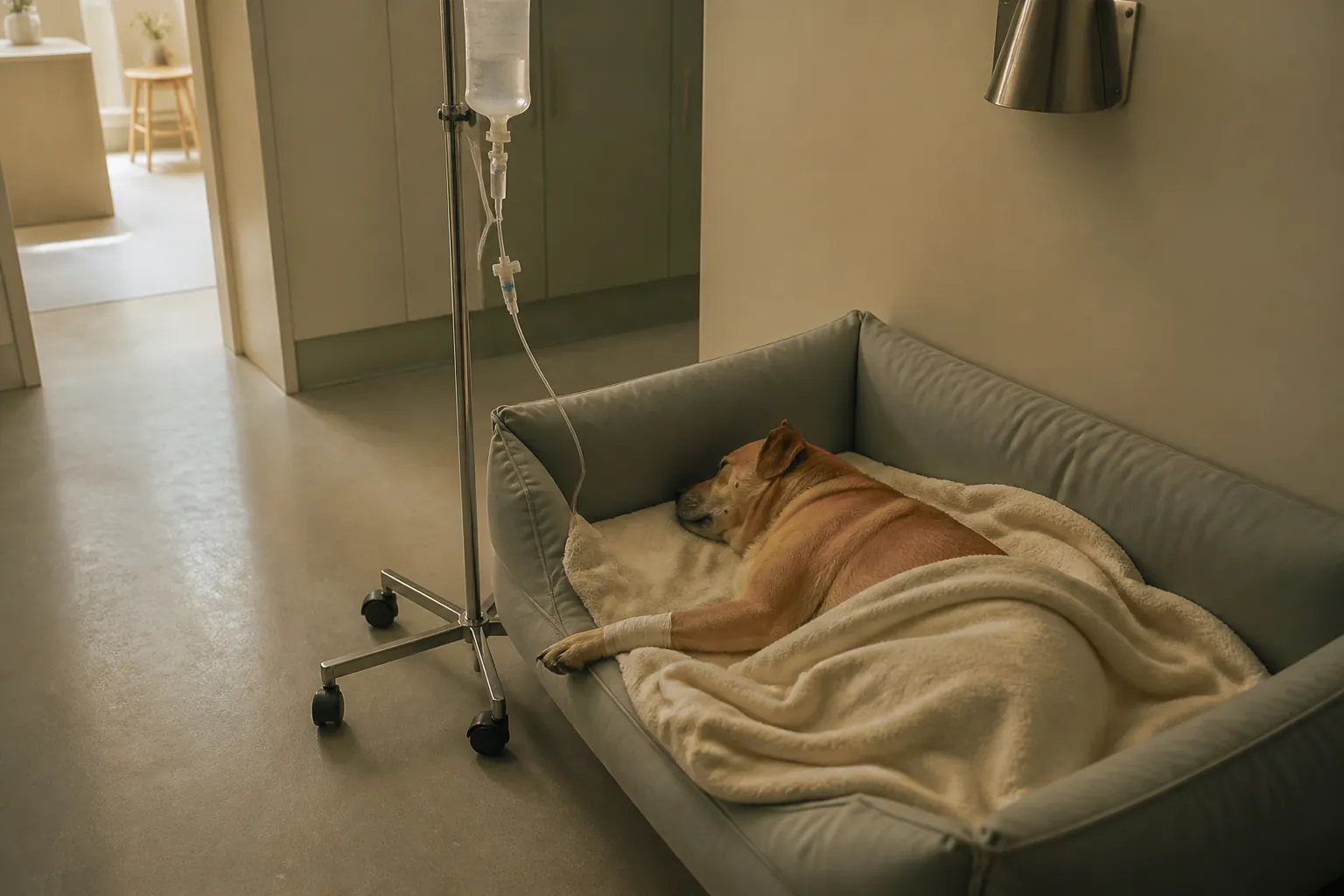 Hospitalisation du chien — 20 à 80 € par jour sans les soins