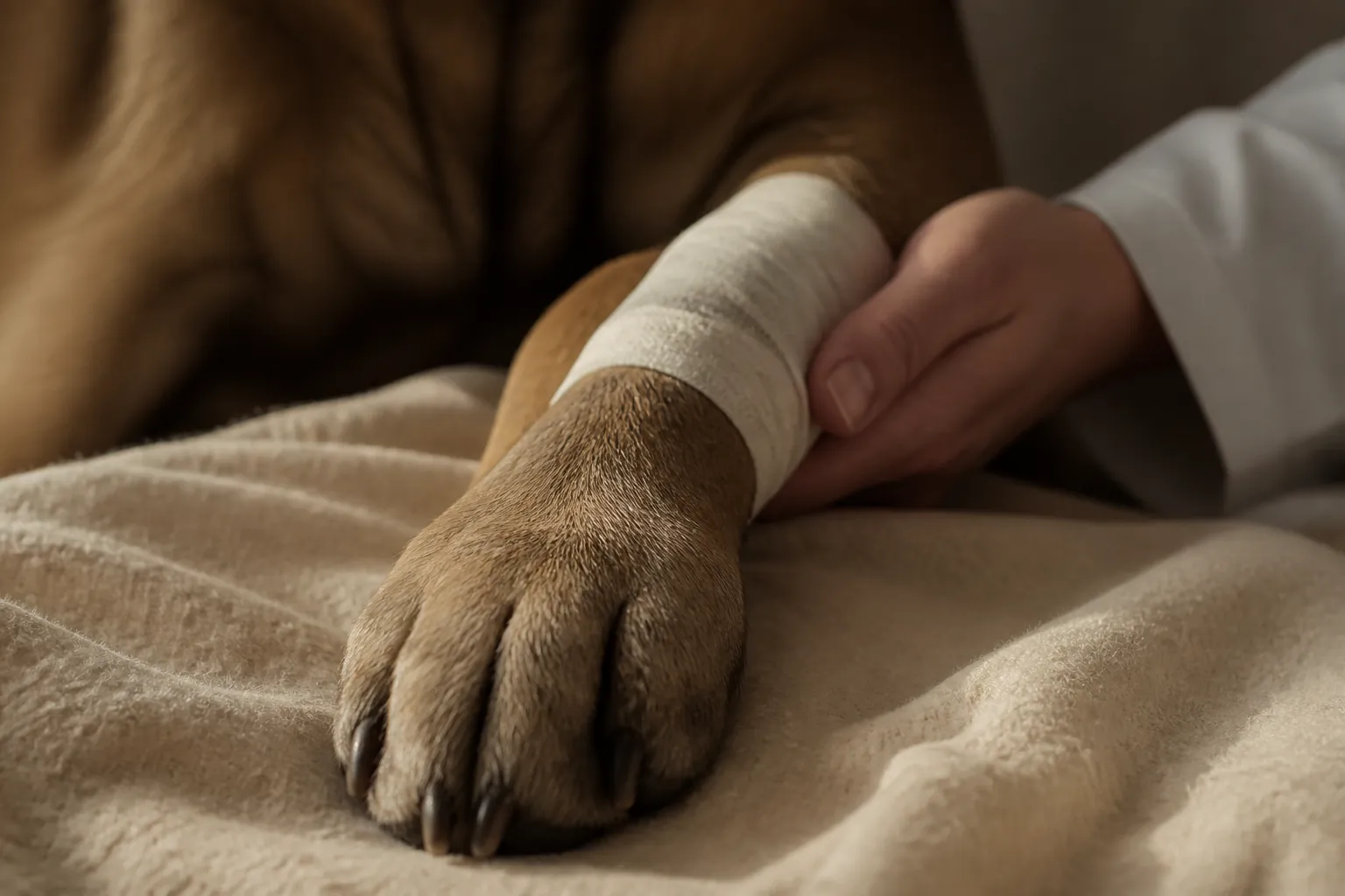 Radiographie d'un ostéosarcome du radius chez un grand chien