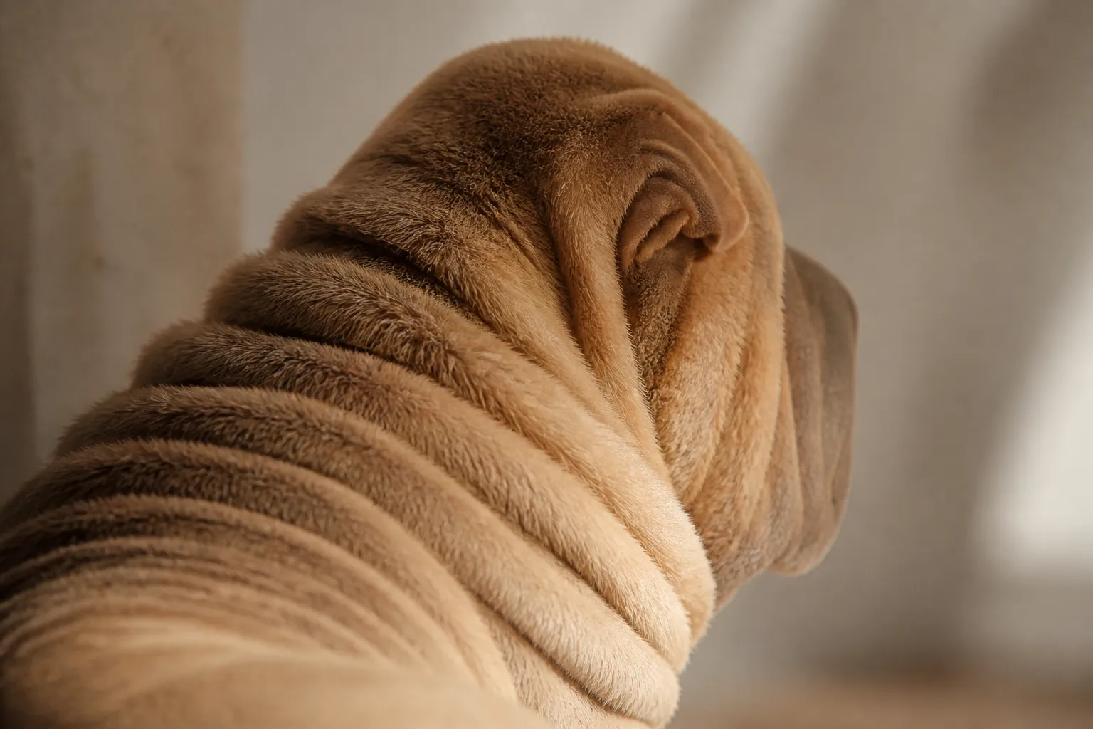 Shar Pei adulte montrant les plis de peau caractéristiques provoquant des dermatites