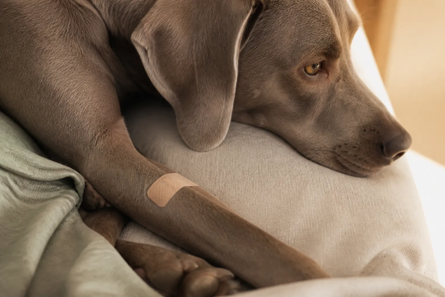 Chien surveillé après vaccination chez le vétérinaire