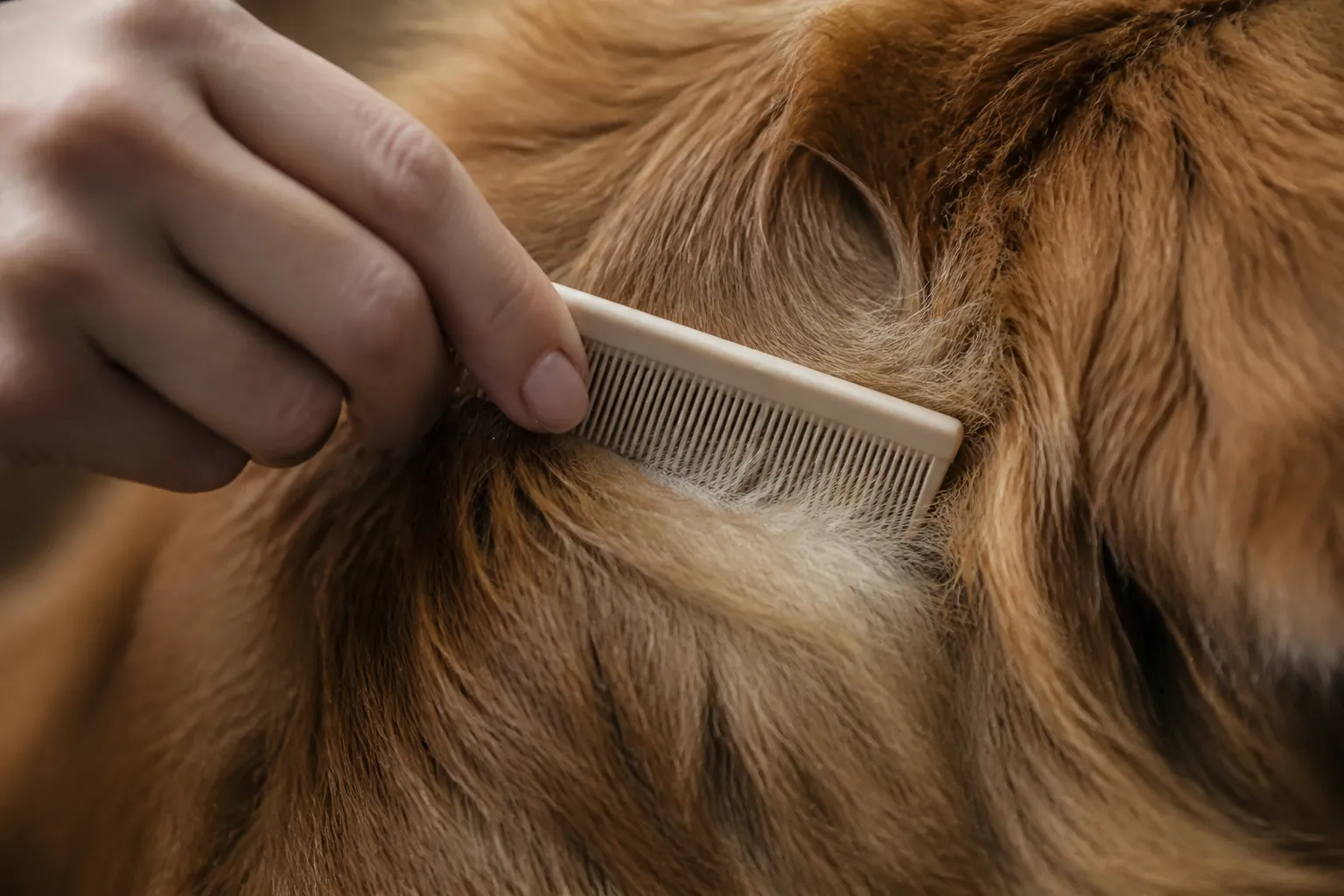 Chien en forêt pendant la saison des tiques, illustration prévention parasitaire