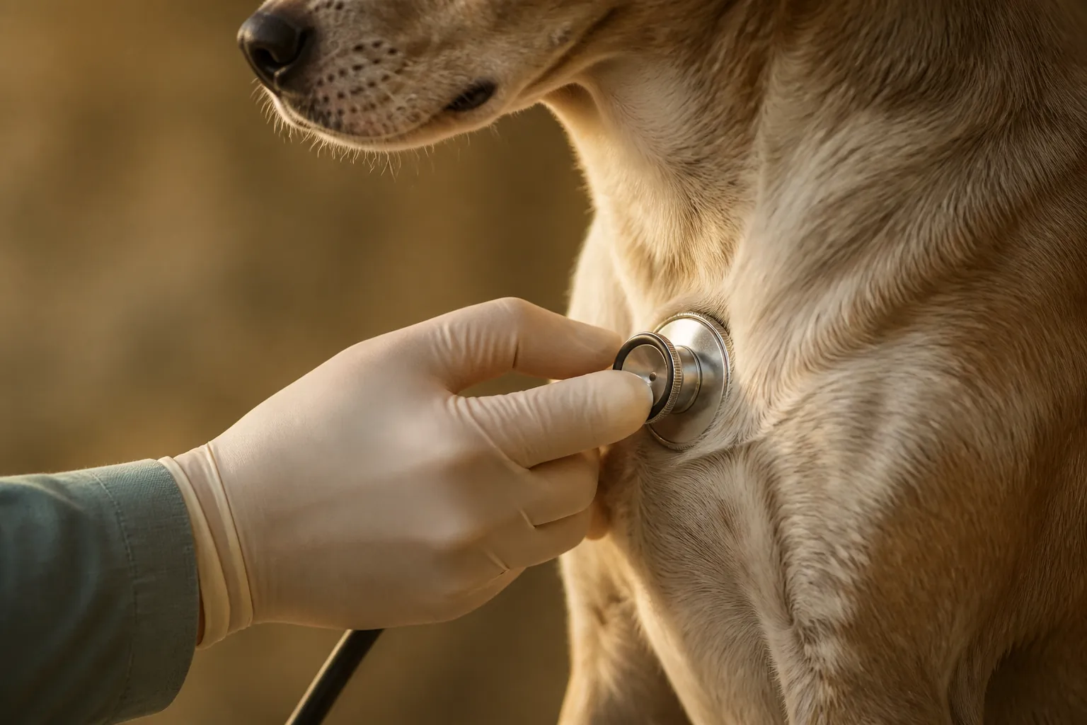 Chien en consultation pré-opératoire chez le vétérinaire