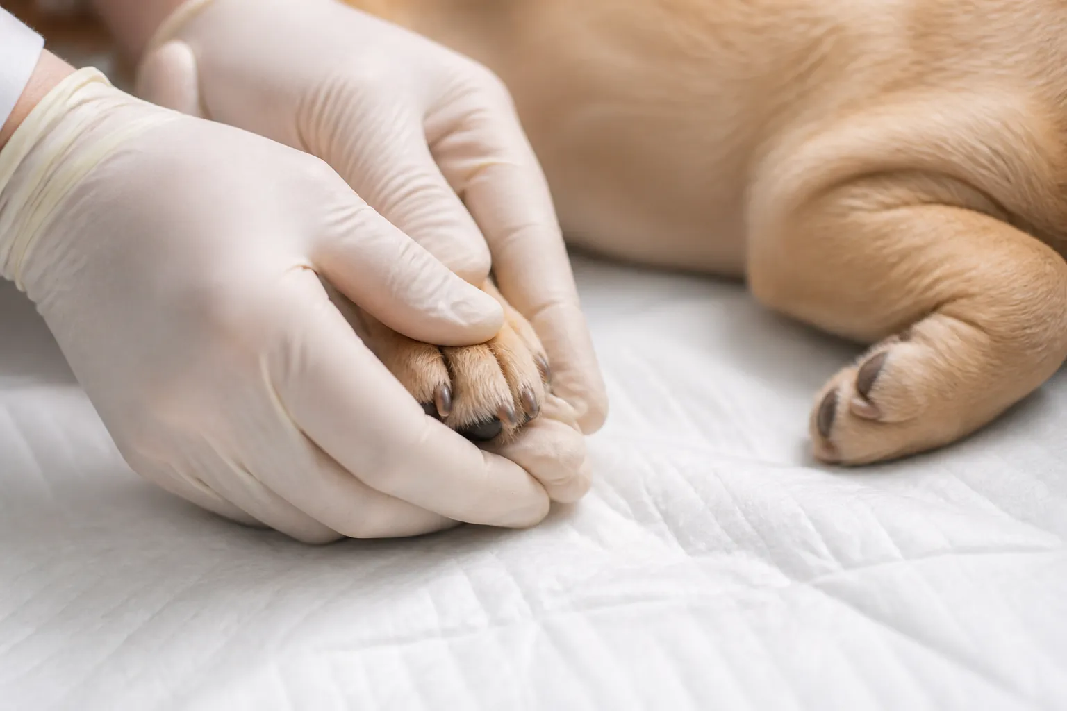 Chiot lors de sa première visite chez le vétérinaire